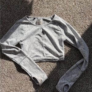 Gymshark Gray Long Sleeve Crop Top